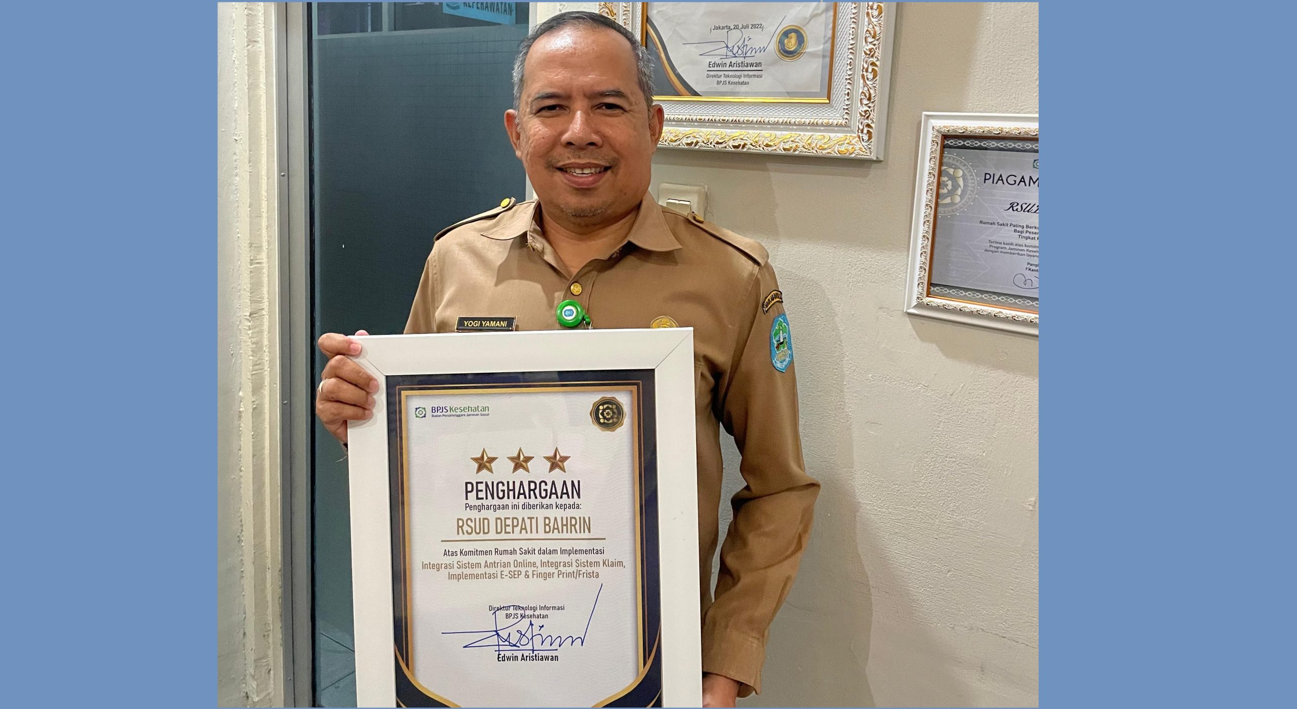 RSUD Depati Bahrin Terima Penghargaan Transformasi Digital Dari BPJS Kesehatan