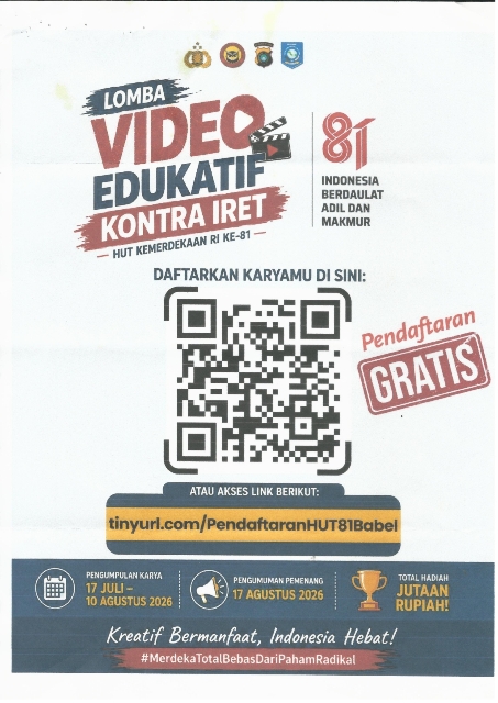 Partisipasi Mengikuti Lomba Video Kreatif dengan Tema “Merdeka Zaman Now Bebas Dari Radikalisme Bagi Anak dan Remaja”